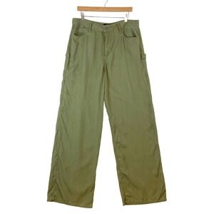 Kut From The Kloth Cargo Utility Pants High Rise Wide Leg‎ Womens 12 Olive Green